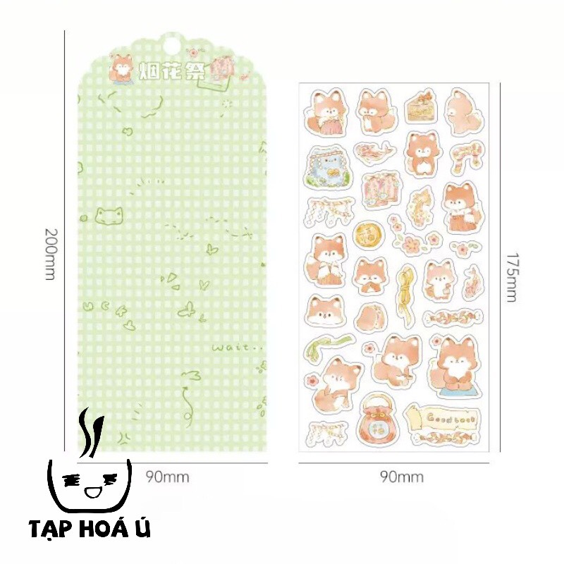 Hình dán động vật dễ thương sticker yz cute animal pvc sticker 046