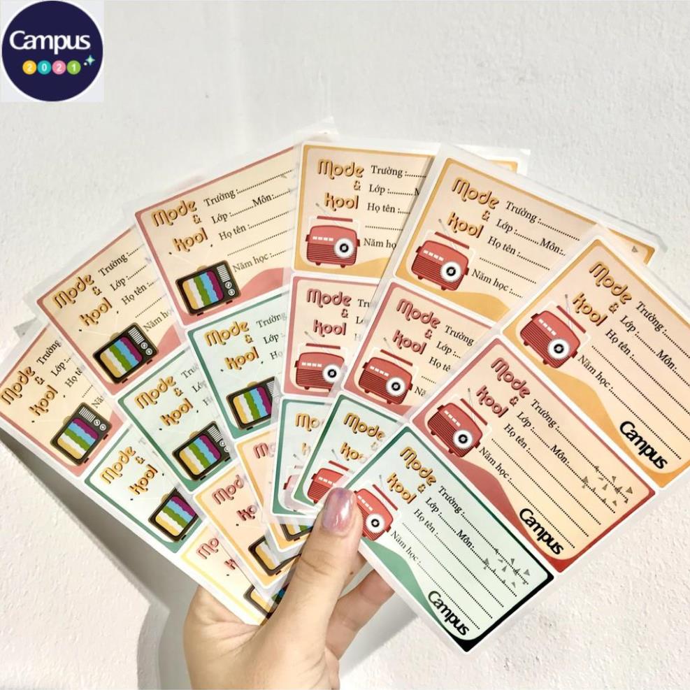 Bịch 18 Nhãn Vở Học Sinh Campus Mode&Kool