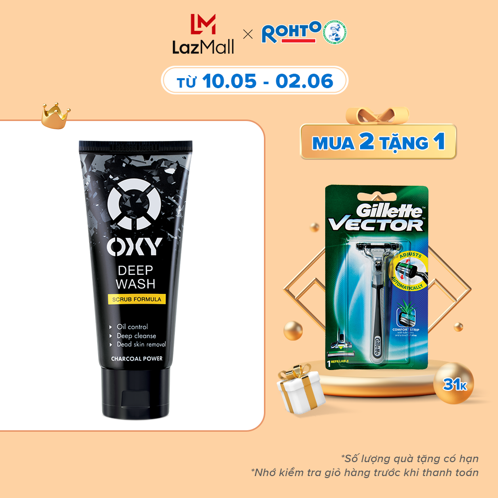 Sữa rửa mặt có hạt sạch sâu OXY Deep Wash (Scrub) 100g , .