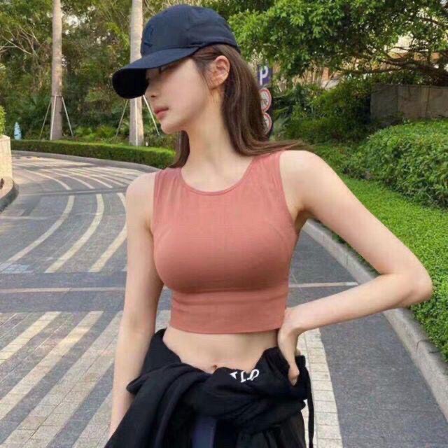 Áo ba lỗ crop có mút đệm ngực 3 màu