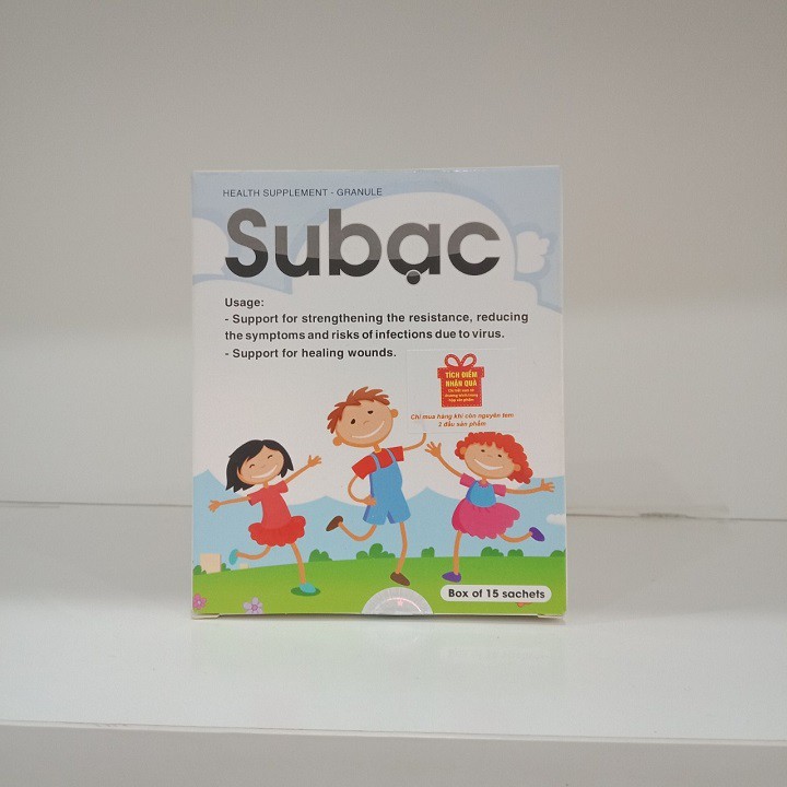 CỐM SUBẠC - HỖ TRỢ TĂNG CƯỜNG SỨC ĐỀ KHÁNG CHO TRẺ (HỘP 15 GÓI)