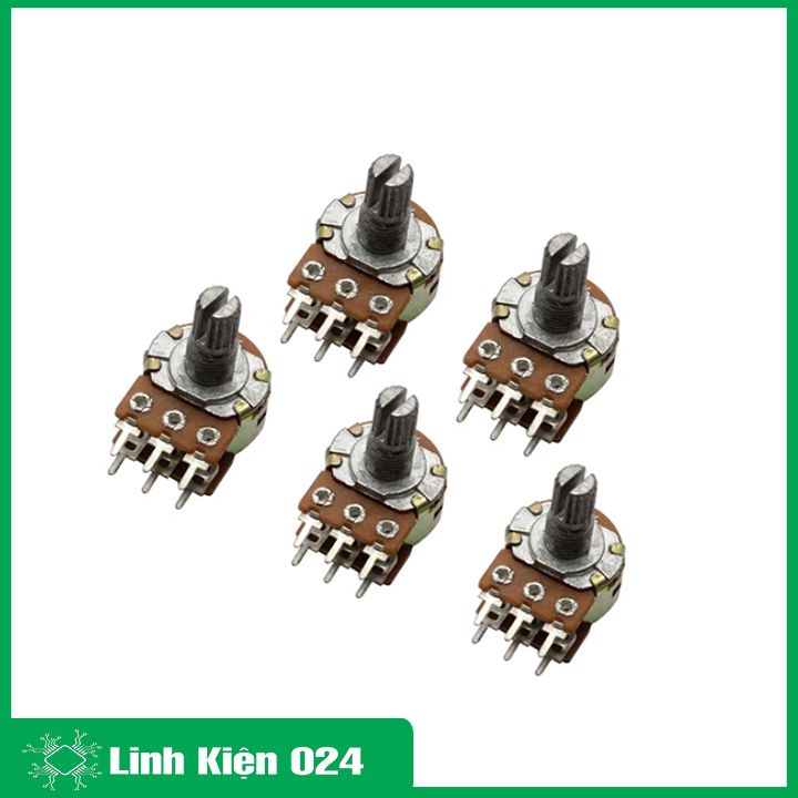 Chiết áp đôi 100K, biến trở volume kép 6 chân ( 1 chiếc)