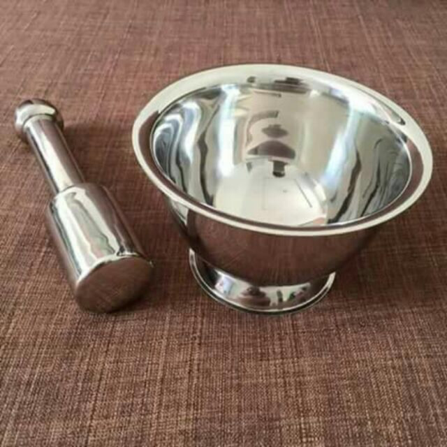 Bộ cối chày inox size lớn 14cm-Bộ cối chày inox Cối chày inox cao cấp