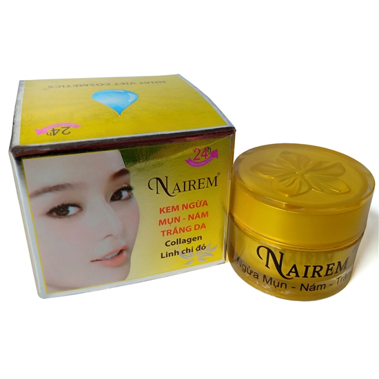 [HCM]Kem ngừa mụn - Nám - Trắng da Nairem 12g (Vàng) nhật việt