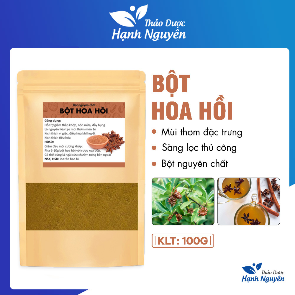 Bột hoa hồi 100g, bột đại hồi, nguyên chất, thơm, mịn, gia vị nấu ăn, làm bánh, ướp thịt, đồ nướng