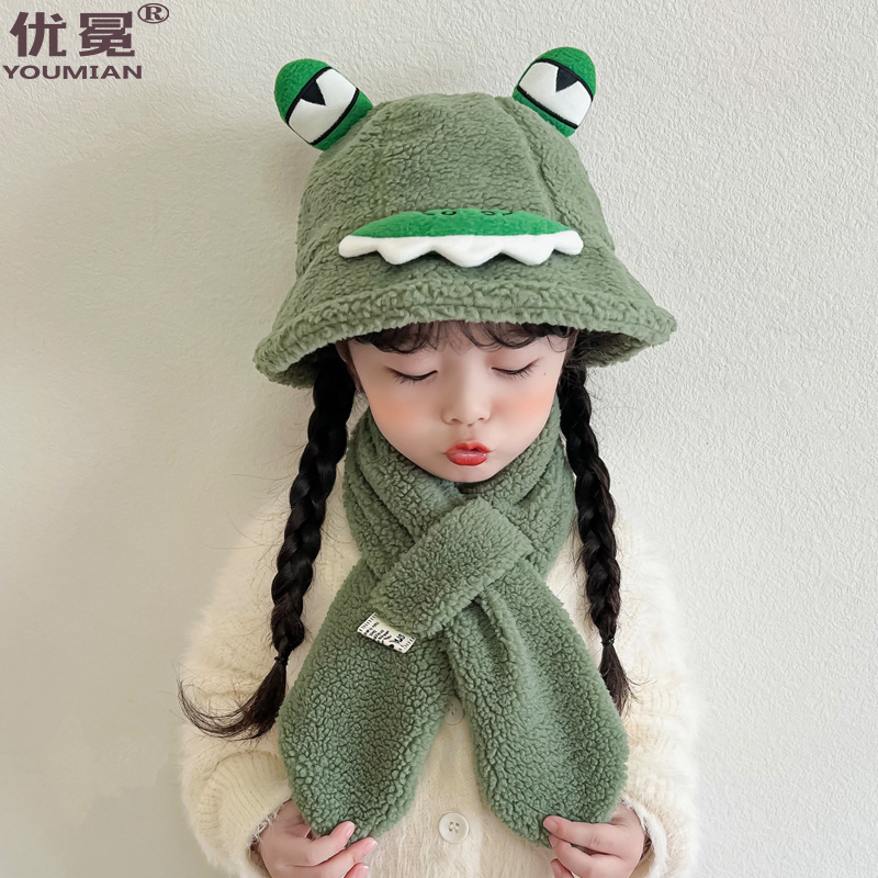 Mũ len kèm khăn cho bé 4-10 tuổi hàng quảng châu