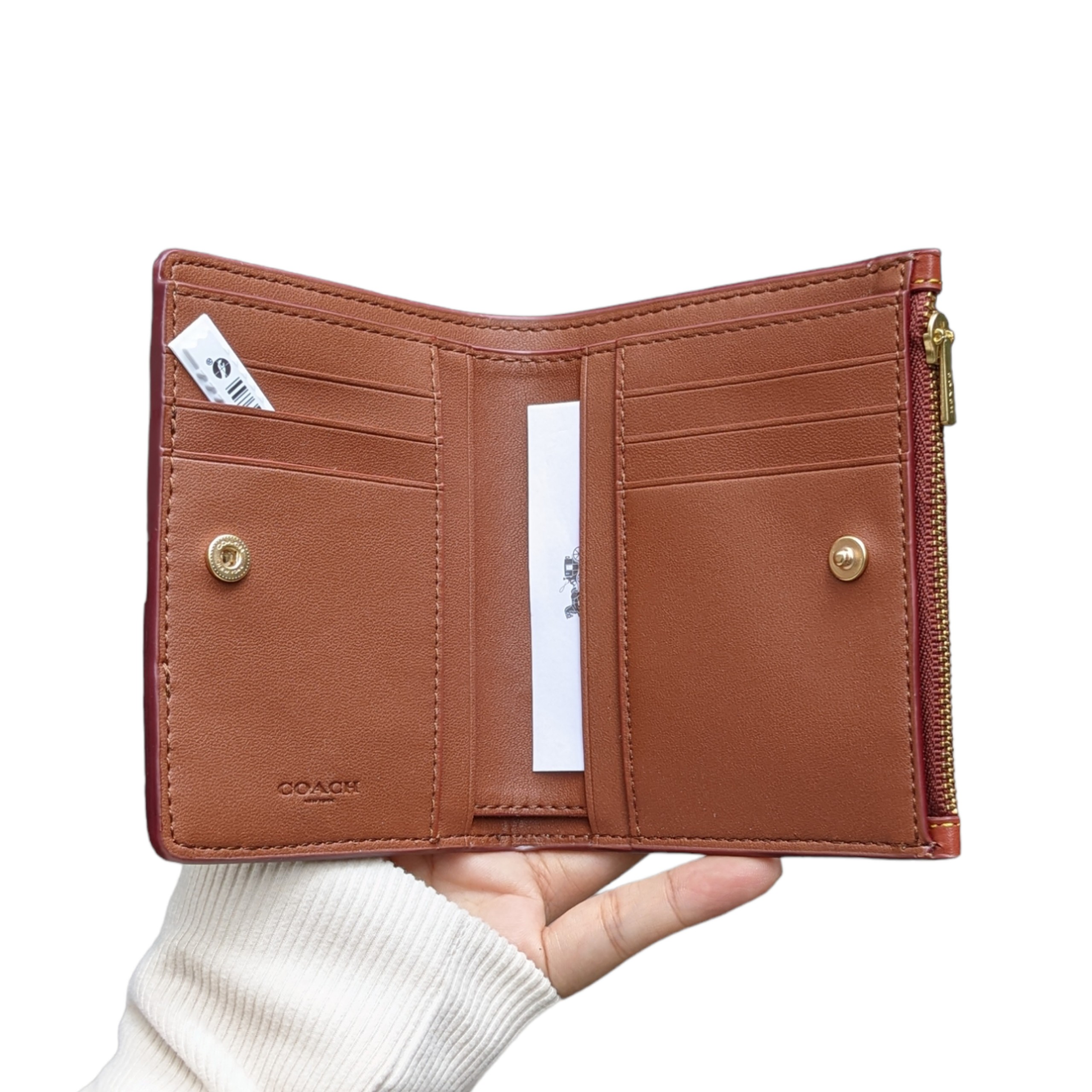 VÍ COACH C8526 BIFOLD SNAP WALLET IN SIGNATURE CANVAS