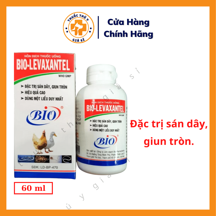 "Hoàn tiền đến 10%" Bio Levaxantel 60ml - Trị Sán Dây Giun Tròn, Hiệu Quả Cao, Dùng 1 Liều Ở Gà, Vịt - Thú Y Giá Sỉ