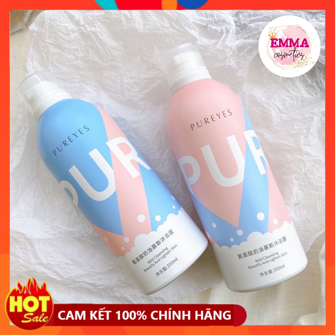 Sữa tắm dạng bọt Pureyes dưỡng trắng da (PE69)