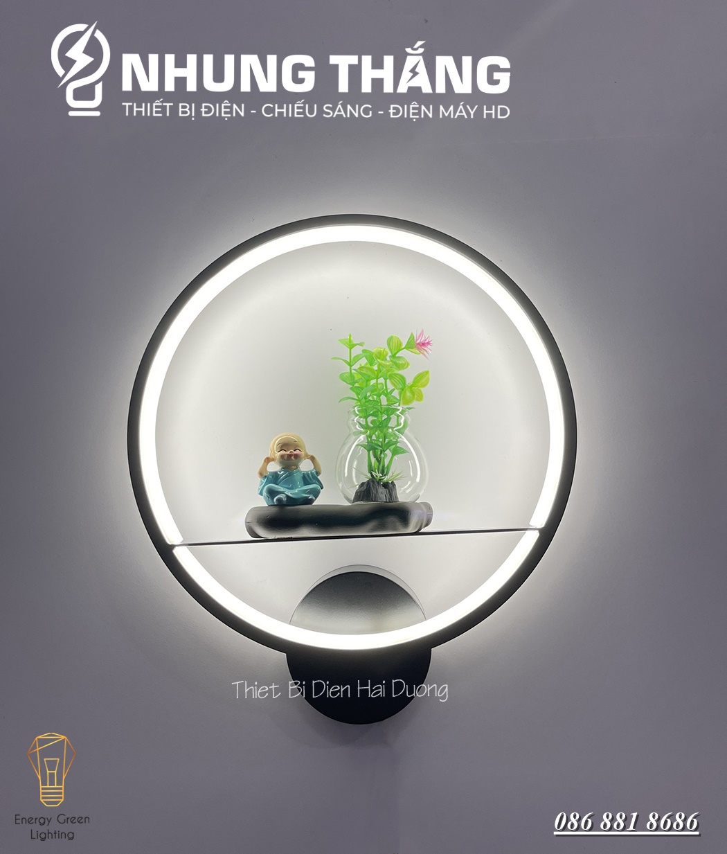 Đèn Led Treo Tường Hiện Đại 4 Chú Tiểu Bình An - 3 chế độ ánh sáng Led GT179 Trắng Vàng Trung Tính - Bảo Hành 1 Năm