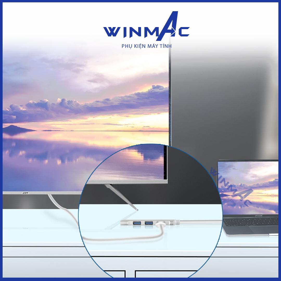 Hub Chuyển Đổi Macbook Type C sang 4 cổng USB - Winmac