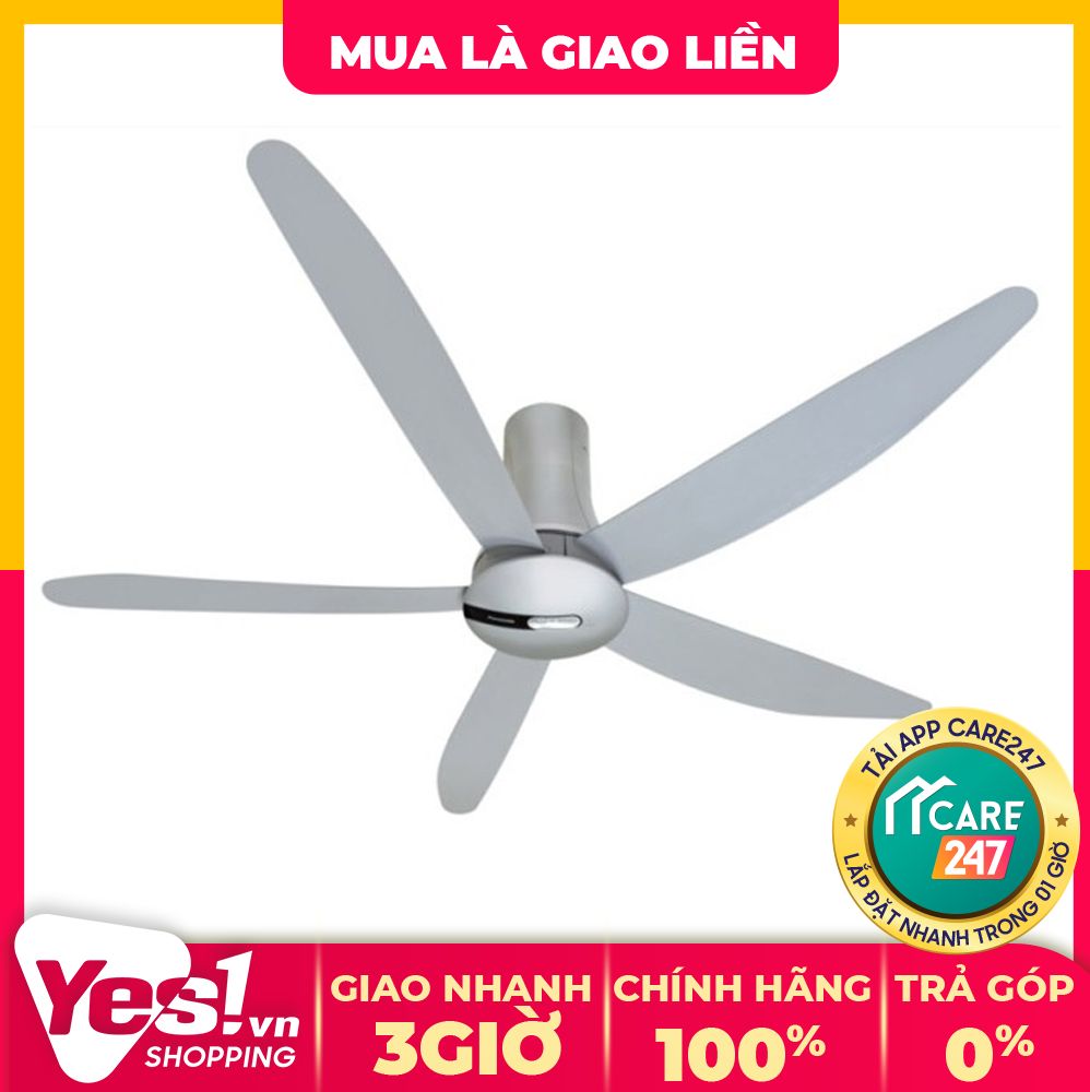 Quạt trần 5 cánh panasonic f-60tan - bảo hành chính hãng - voucher 10% tối đa 400k