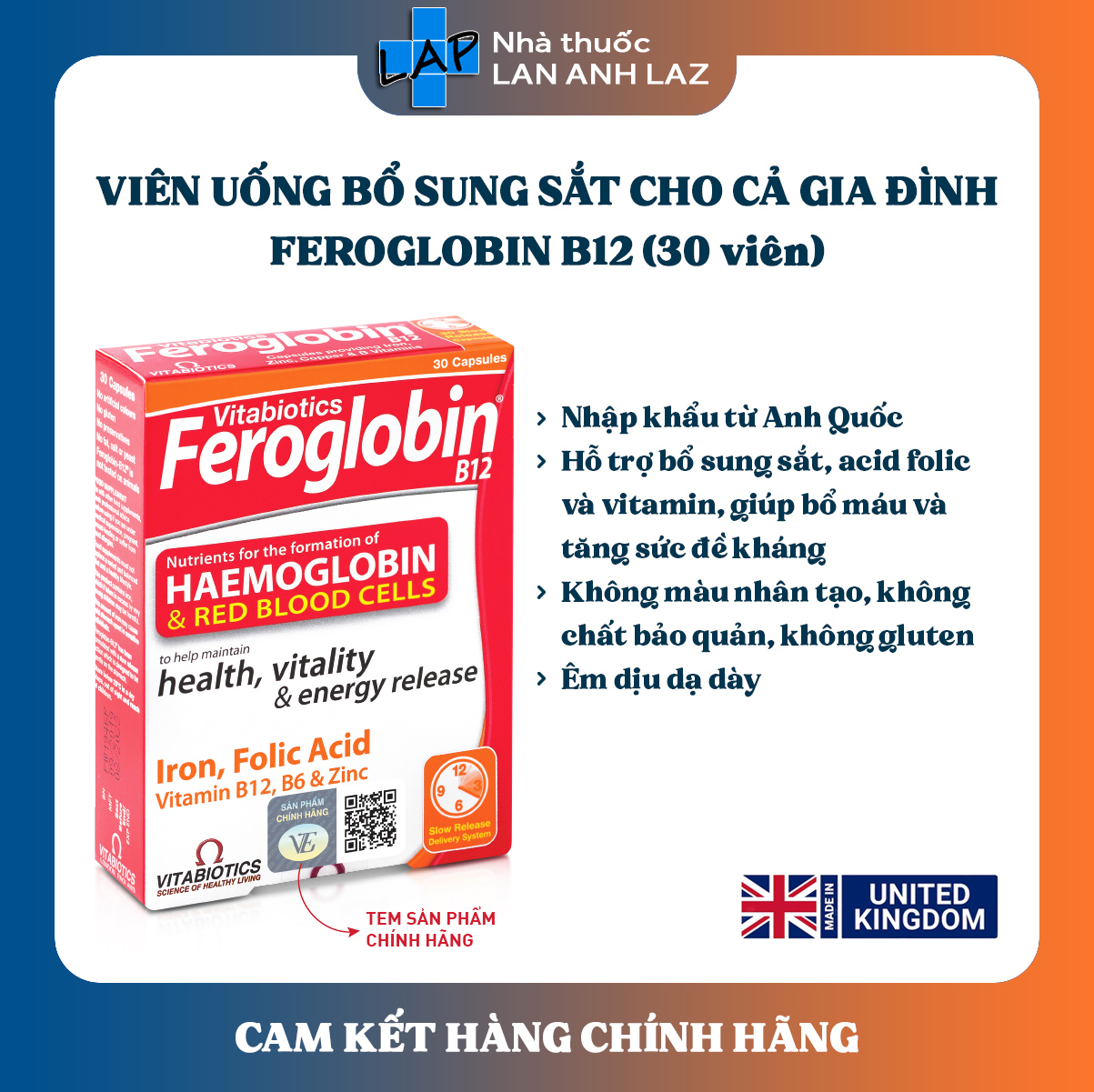 Feroglobin b12 - viên uống bổ máu toàn diện, mệt mỏi tiêu tan.