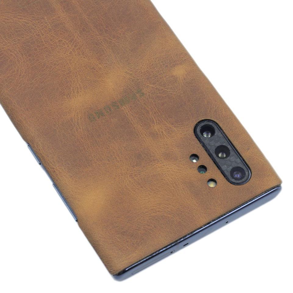[HCM]Ốp dán da Galaxy Note 10 plus - Da nhập khẩu cao cấp - (Nâu bò sáp )