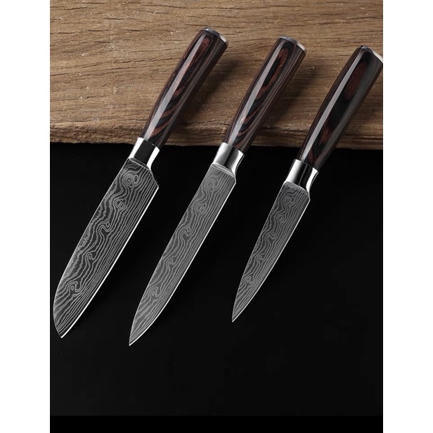 Dao thái thịt cá,dao Nhật inox có vân,cán van gỗ cao cấp nội địa Nhật