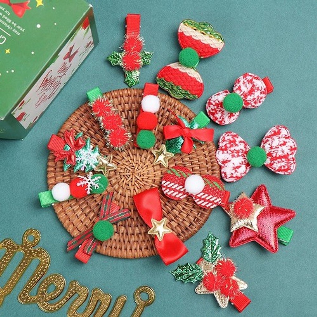LẺ 1 CHIẾC Kẹp tóc noel xinh xắn cho bé yêu kẹp tóc xinh
