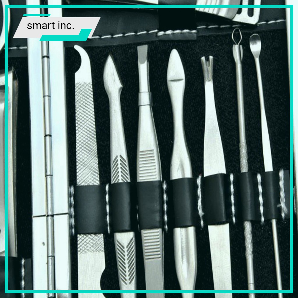 Bộ 12 món kềm cắt lông mũi bộ bấm khóe dụng cụ làm nail cắt sửa móng tay chân thép không rỉ
