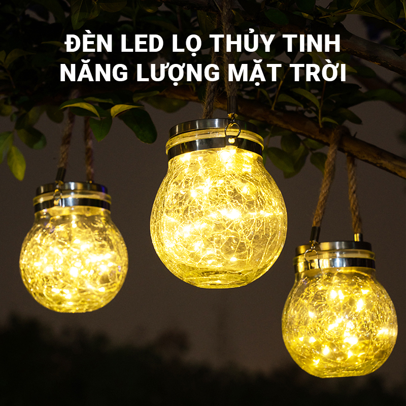 Đèn LED năng lượng mặt trời lọ thủy tinh cực kỳ đẹp P21