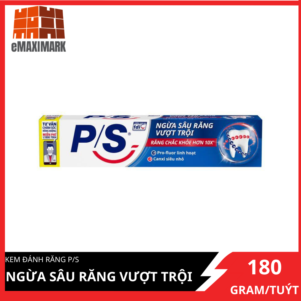 Kem Đánh Răng P/S Ngừa Sâu Răng Vượt Trội 180gram