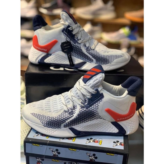 Giày thể thao sneaker alphabounce 2020 trắng phối đỏ