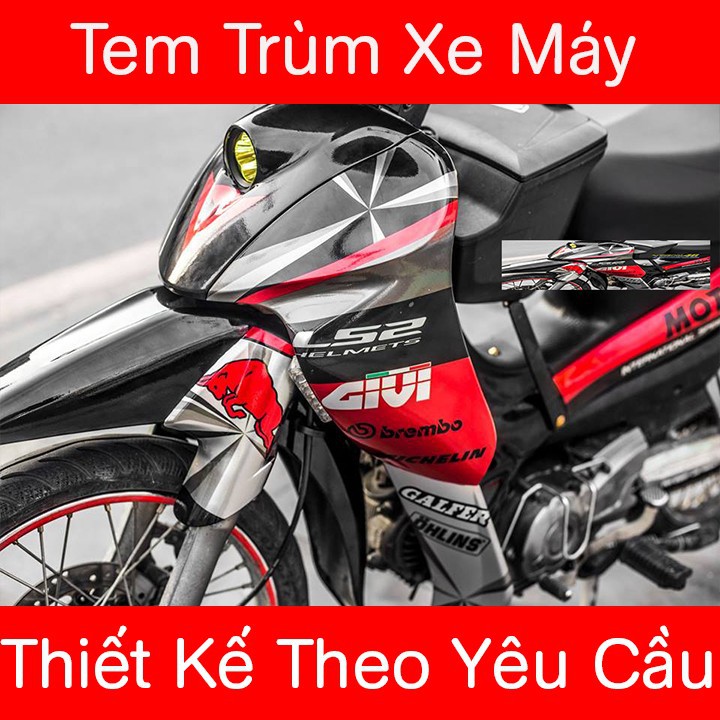Tem trùm jupiter đỏ đen xám motul - Độ dán team trùm decal xe máy jupiter đỏ đen xám motul - Team trùm decal xe máy jupiter rẻ đẹp và chất