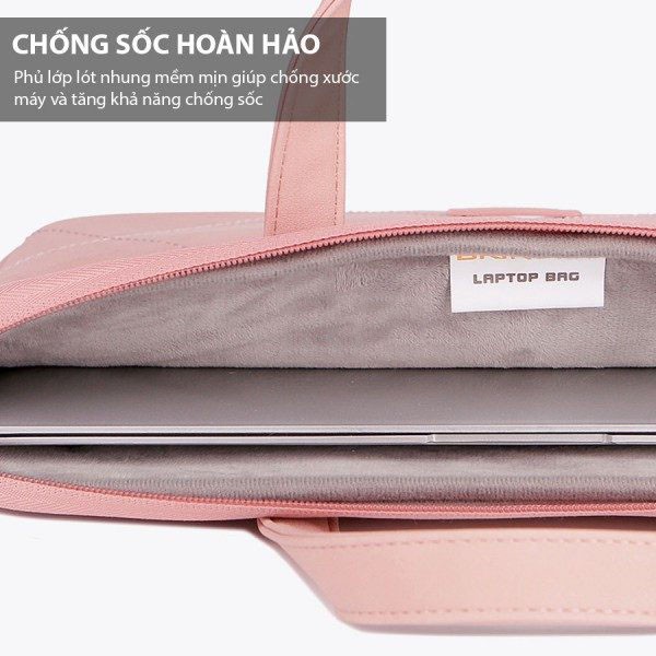 Túi chống sốc Laptop Macbook da PU cao cấp (tặng kèm con gấu)