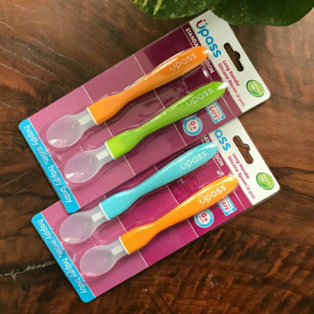 [HCM]Set 2 thìa silicon ăn dặm upass Thái Lan