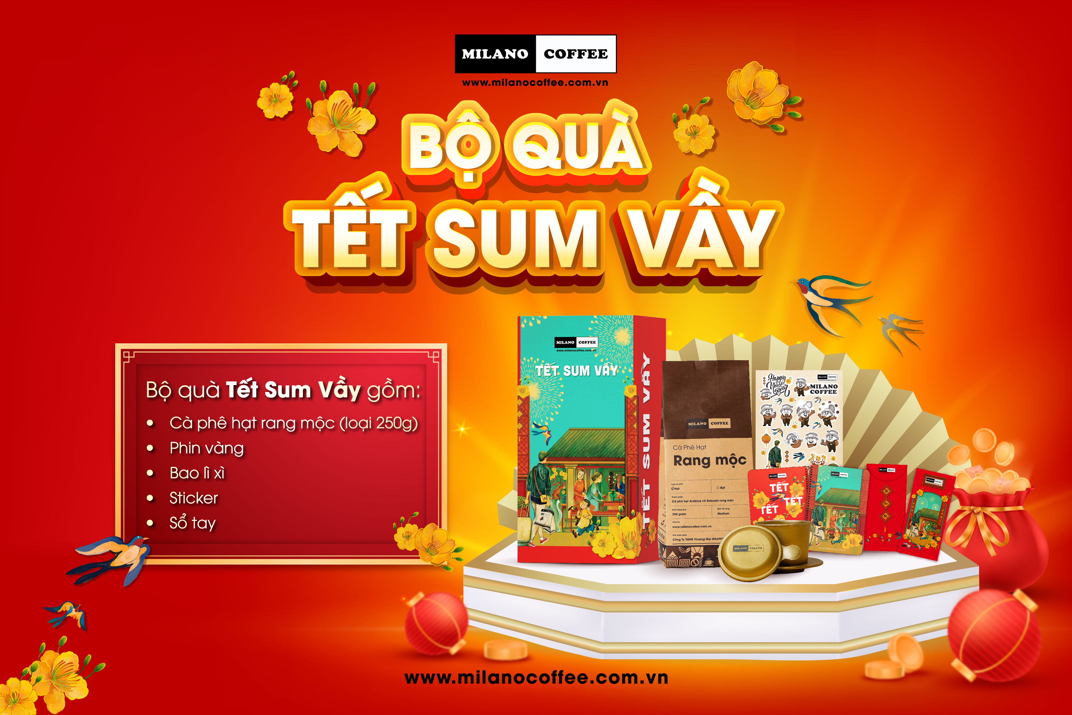 Set Tết SUM VẦY MILANO COFFEE Tết 2023