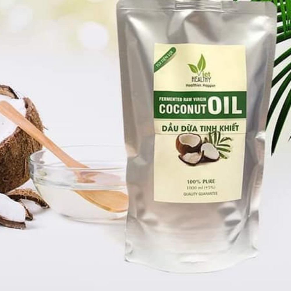 Dầu dừa túi nguyên chất lên men tươi lạnh 1 lít