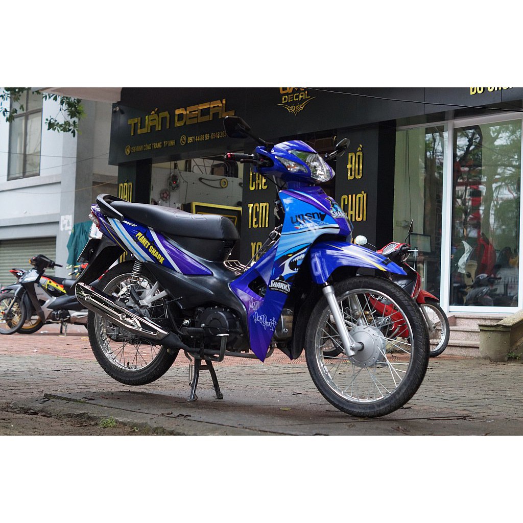 Tem Trùm Xe Wave A Cá Mập Xanh GP