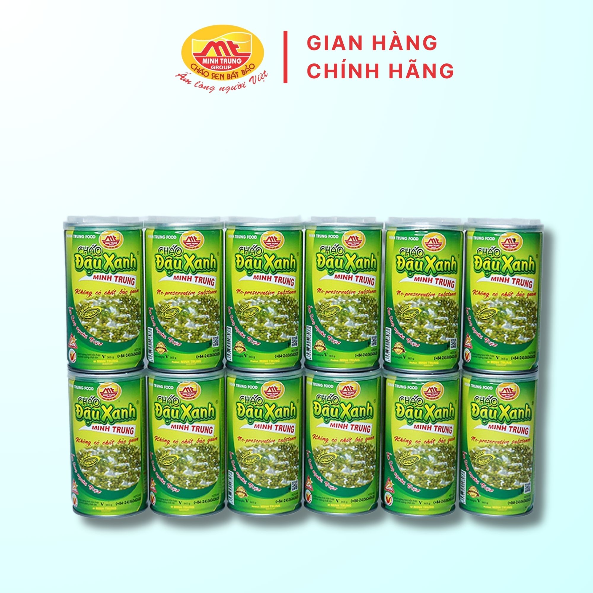 Cháo đậu xanh Minh Trung 365g - Cháo Đậu Xanh 12 (combo 12 lon)