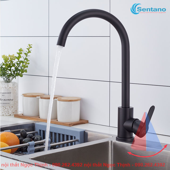 [SALE RẺ]Vòi rửa chén NÓNG LẠNH inox 304 sơn tĩnh điện NANO Đen 5 Lớp CHỐNG BÁM BẨN CHỐNG TRẦY