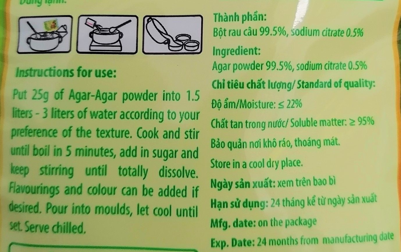 [25g - GIÒN] BỘT THẠCH RAU CÂU GIÒN [VN] ROVIN Agar - Agar Powder (halal)
