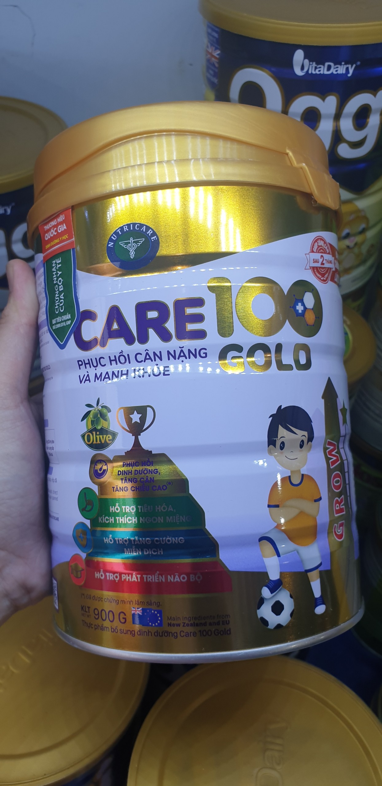 Sữa bột Care 100 Gold 900g (1-10 Tuổi)
