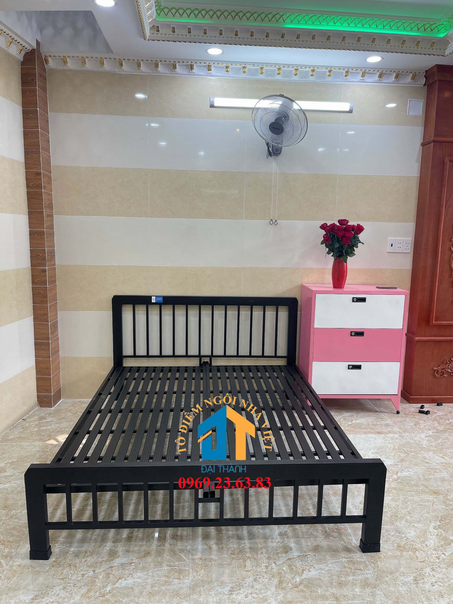 Giường sắt mỹ nghệ ĐẠI THÀNH 01