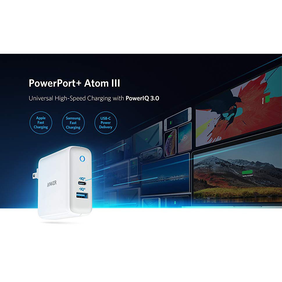 [ BH 18 tháng ] Củ Sạc ANKER A2322 60W 2 cổng USB + PD3.0 GaN