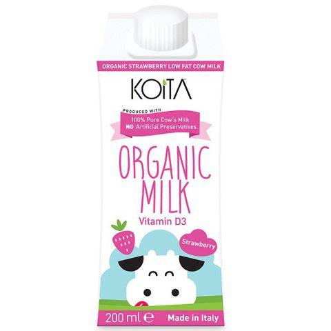Sữa bò hữu cơ vị dâu ít béo Koita (200ml)