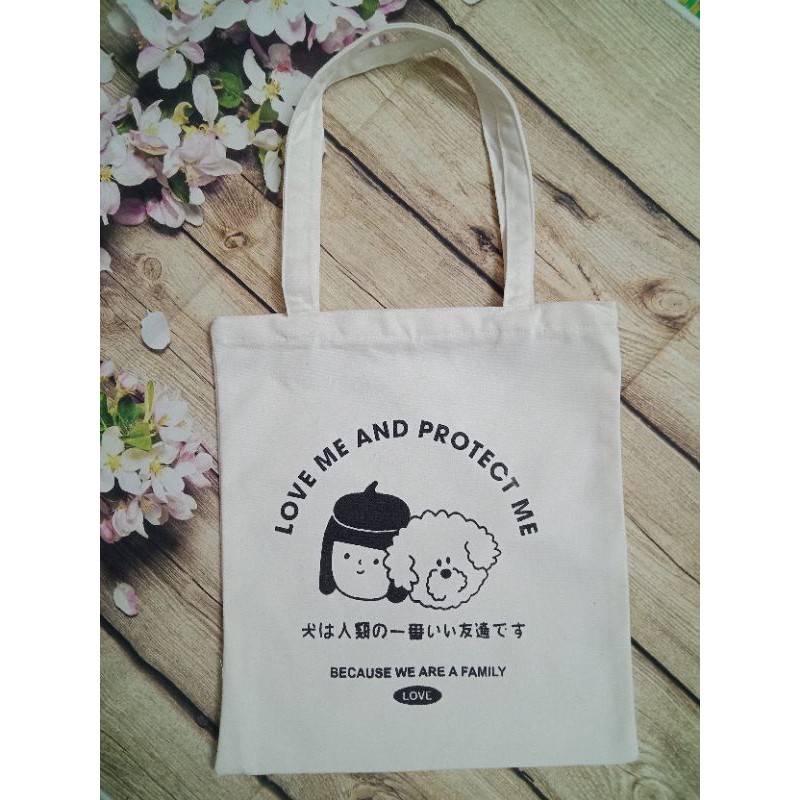 Túi Tote Vải Love Me(Vừa A4, Có Khóa Miệng Túi)