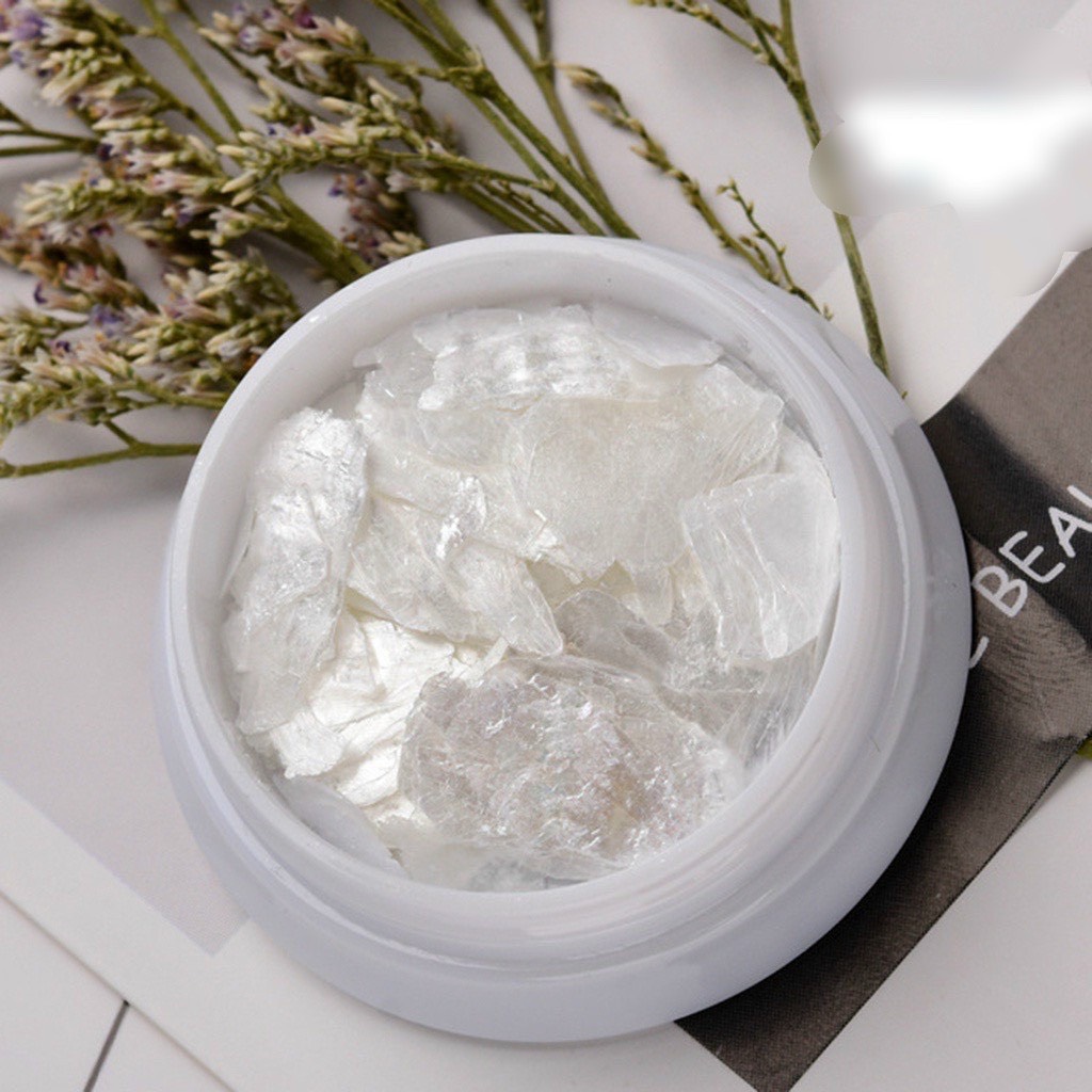 Phụ kiện xà cừ trắng trang trí móng tay nail ( Lẻ 1 hũ )