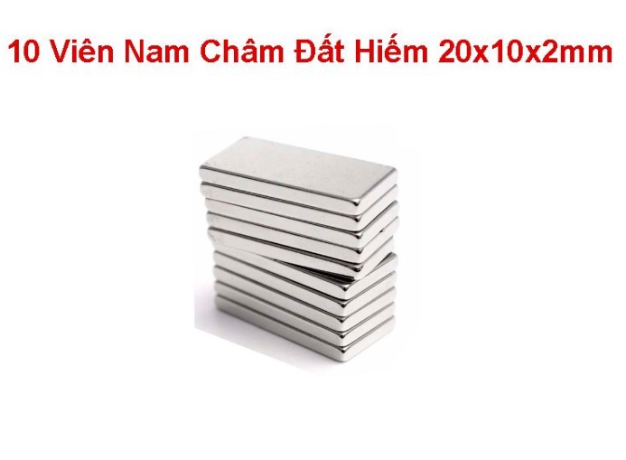 Bộ 10 Viên Nam Châm Đất Hiếm 20x10x2mm ( Từ Tính Hút Cực Mạnh )