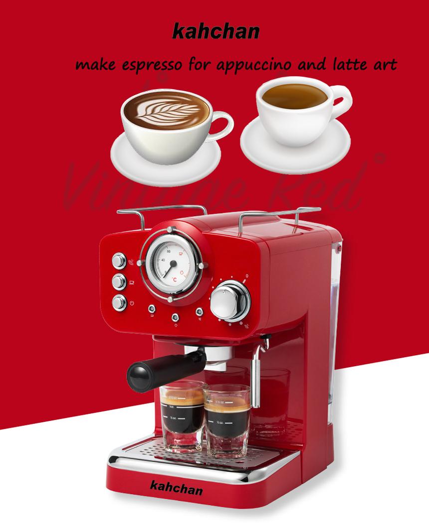 [Trả góp 0%]Máy pha cafe espresso kahchan