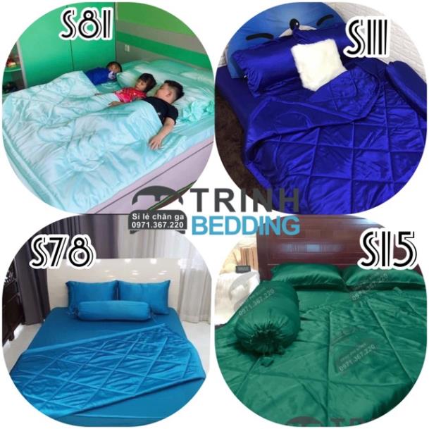 Bộ Drap Chăn Ga Gối Phi Lụa Vải Siêu Mịn( MẪU NỆM CAO >20cm - 30cm) Trinhbedding