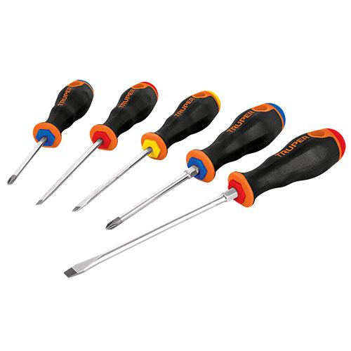 Bộ tuốc nơ vít dẹp và bake 5 cây Truper 14138 (DTJ-5B)