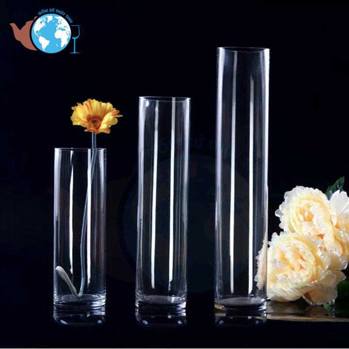 Lọ Hoa Thủy Tinh 12X20 cm Trụ Tròn