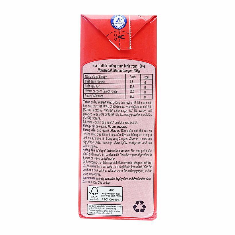 Sữa đặc Ông Thọ đỏ - Hộp giấy 1284g