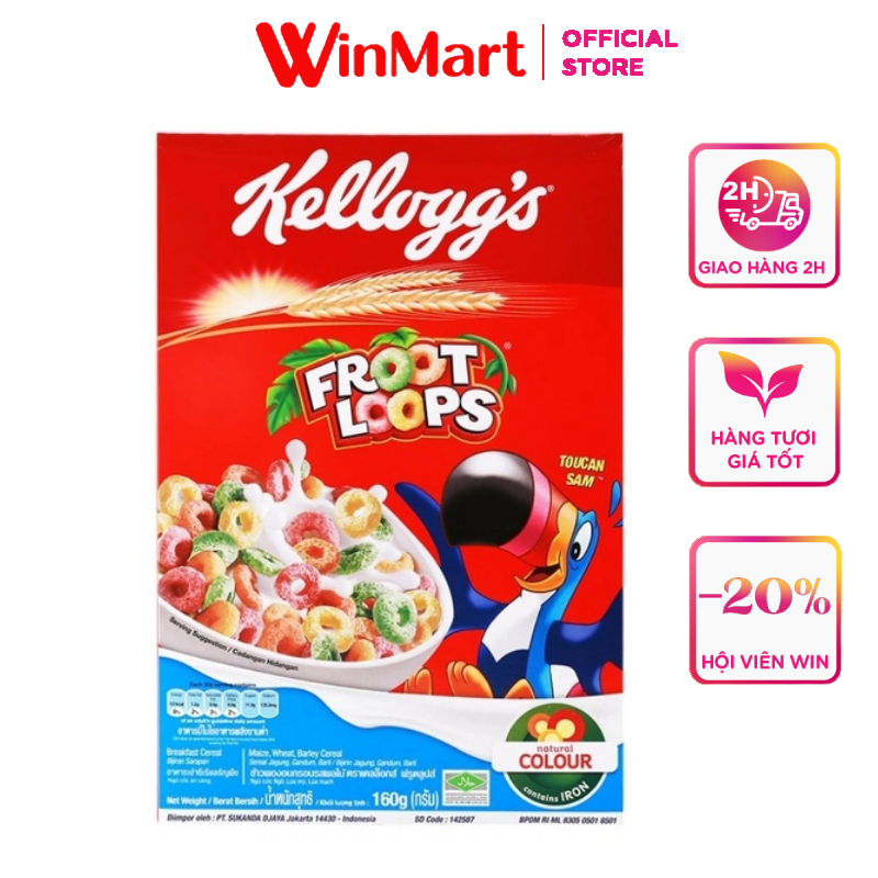 [Siêu thị WinMart] - Ngũ cốc dinh dưỡng Froot Loops Kellogg's hộp 160g