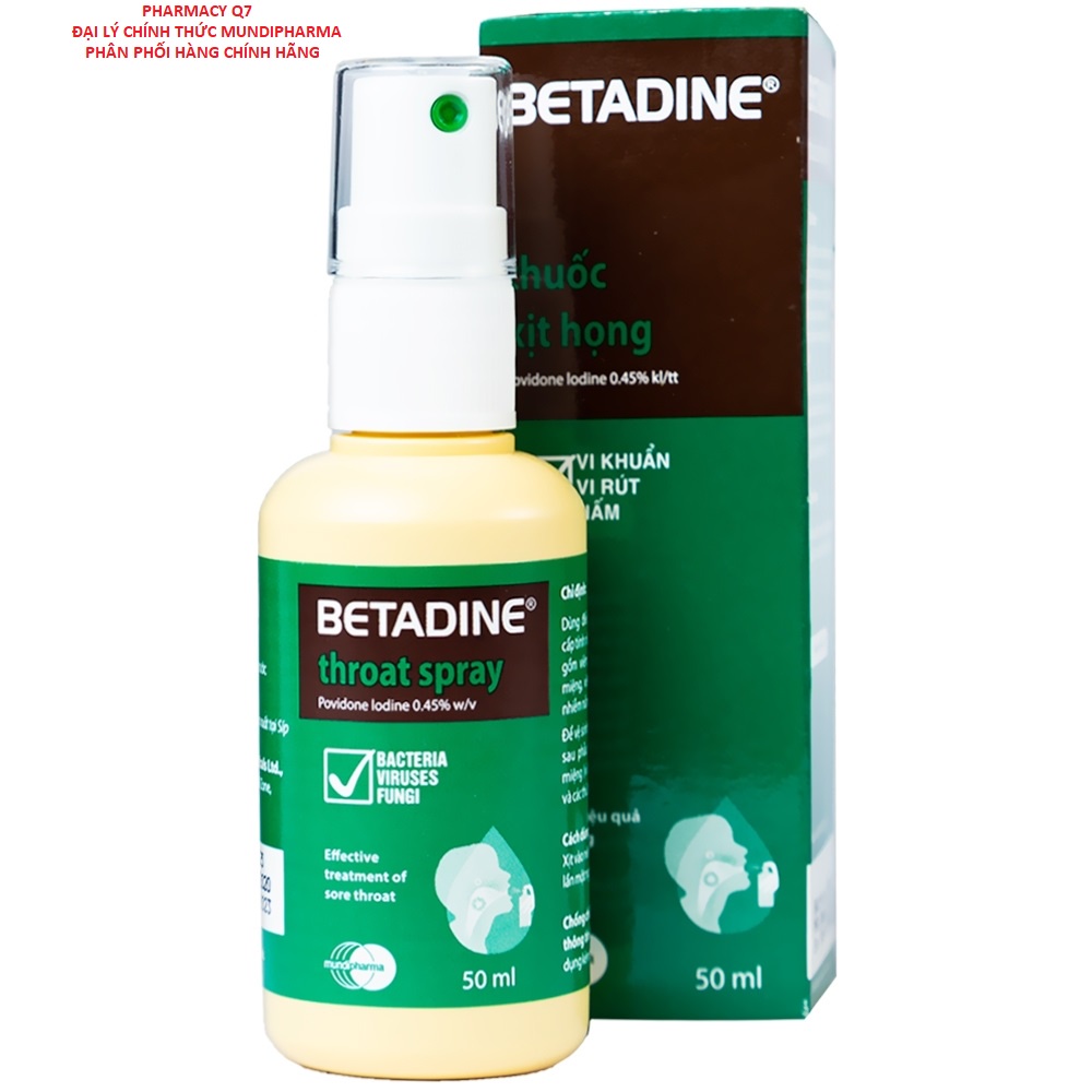 BETADINE Throat Spray 50ml Xịt Họng BETADIN XỊT Betadine xit hong