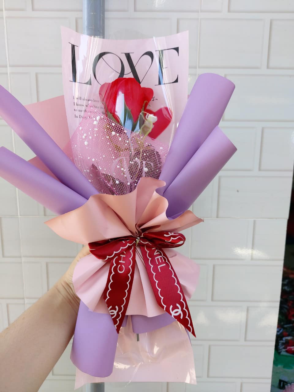 Bó hoa sáp 1 bông( hoa 7lop) giá siêu rẻ