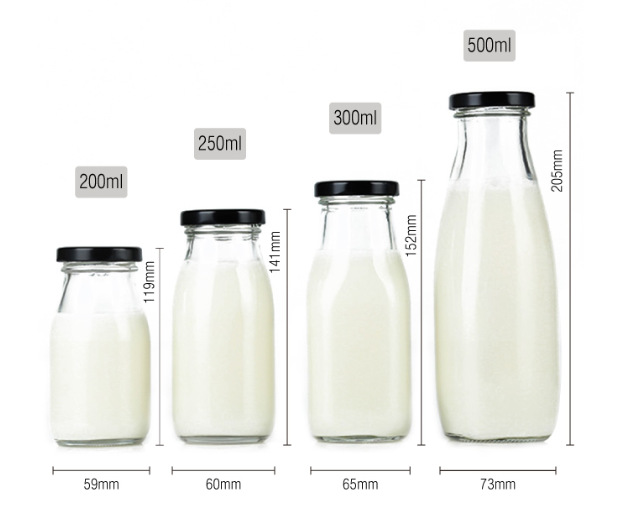 CHAI THỦY TINH ĐỰNG SỮA 300ML NẮP THIẾC