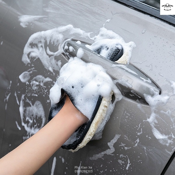 Găng Tay Rửa Xe Sợi Microfiber Siêu Mềm Mịn